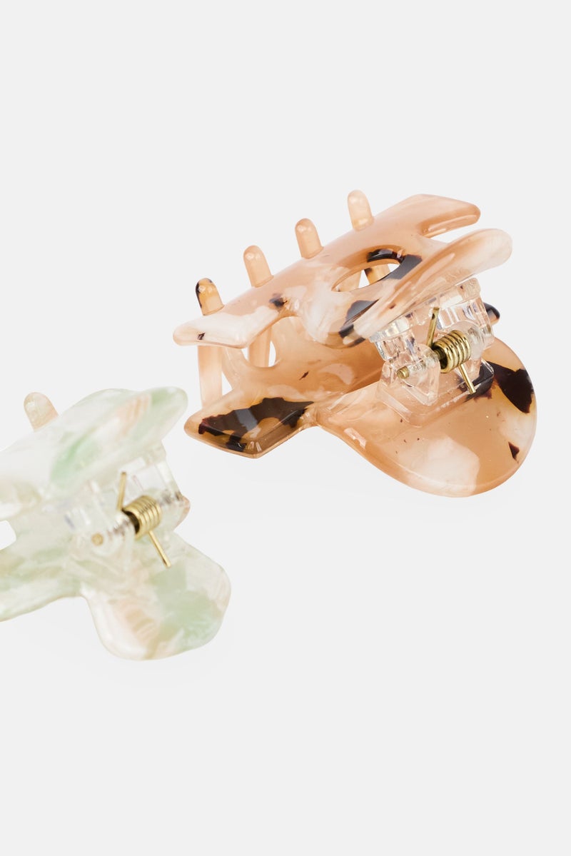 Muy Mucho Women 2 Pcs Mini Hair Claws, Multicolor - Image 3