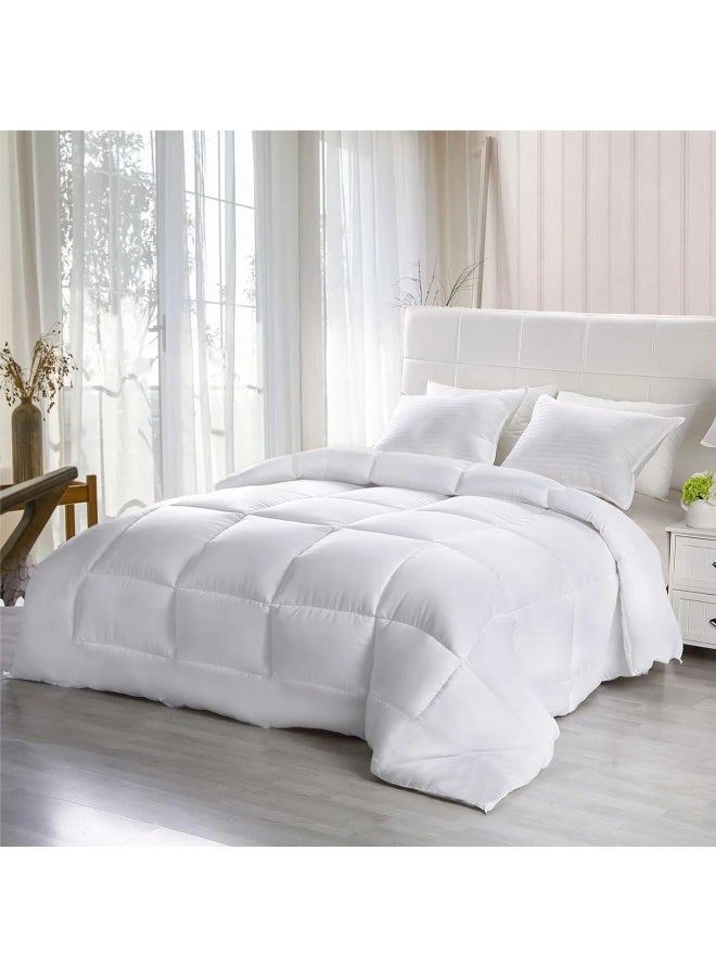 Rest Anti Microbial Bedding Comforter Duvet Insert White Microfiber All Season Luxurious Sleeping Quilted Comforter Stitched Quilting Duvet 220x240cm - Image 2