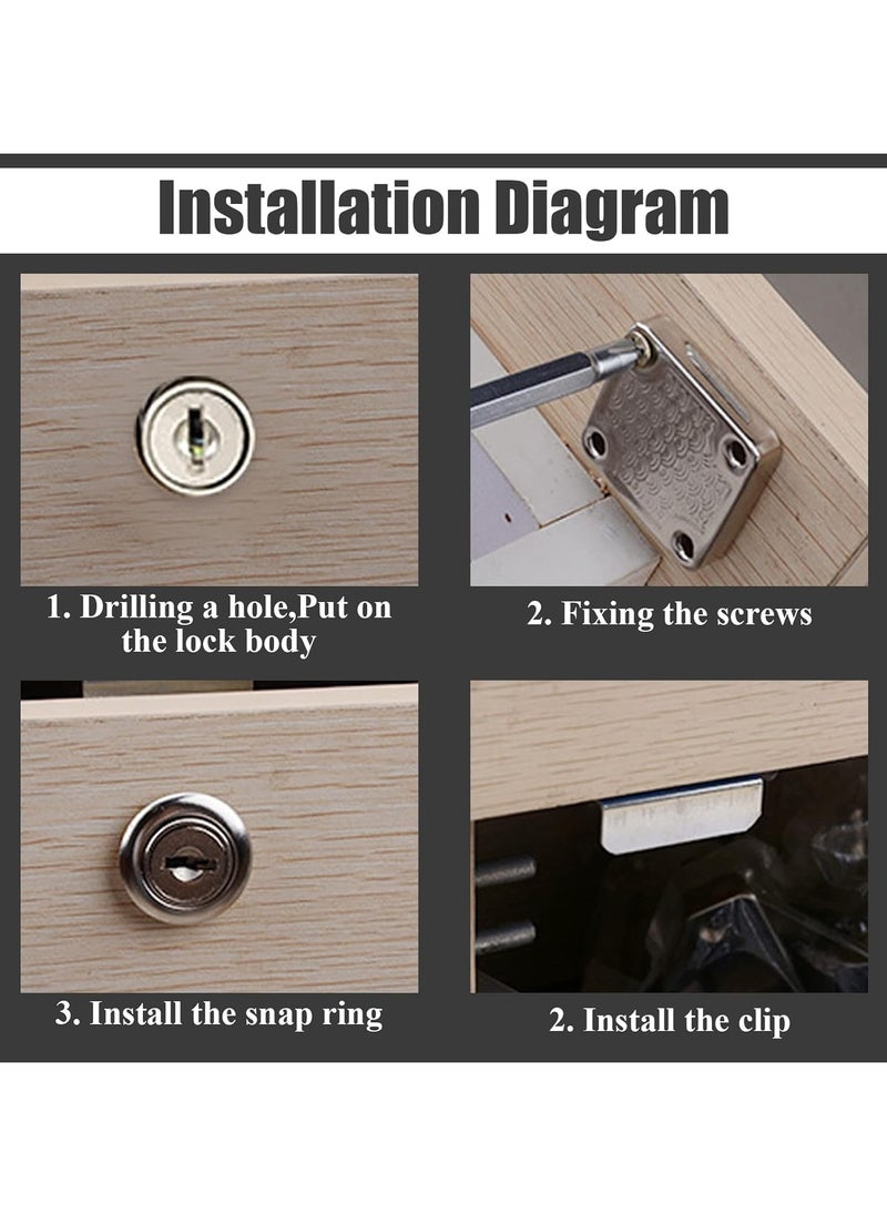 Generic Square Drawer Lock With 2 Keys Silver  - Image 3