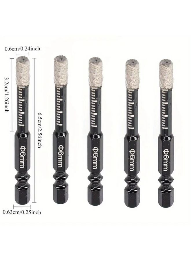 6mm 10pcs Diamond Hole Saw Cutter Set Brazed Dry Drill Bits for Marble Granite Ceramic - Image 5