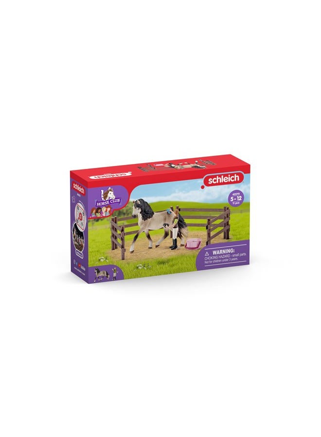 Schleich Horse Club 9-Piece Horse Toy for Girls and Boys Ages 5+, Horse Care Set with Andalusian Horse - Image 3