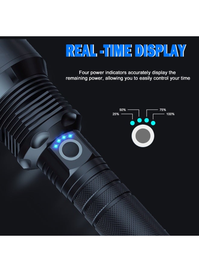 Mejora 5000 Lumens Super Bright Flashlight with 3 Modes Adjustable Focus & Waterproof, Powerful Handheld Flashlights,Rechargeable LED Flashlights High Lumens for Outdoor Camping, Emergencies - Image 5