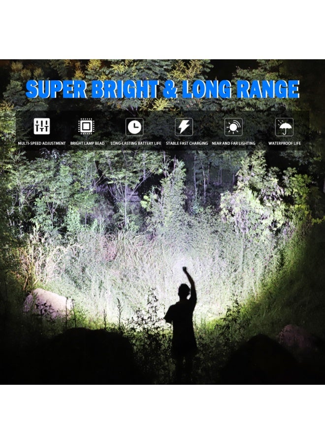 Mejora 5000 Lumens Super Bright Flashlight with 3 Modes Adjustable Focus & Waterproof, Powerful Handheld Flashlights,Rechargeable LED Flashlights High Lumens for Outdoor Camping, Emergencies - Image 2