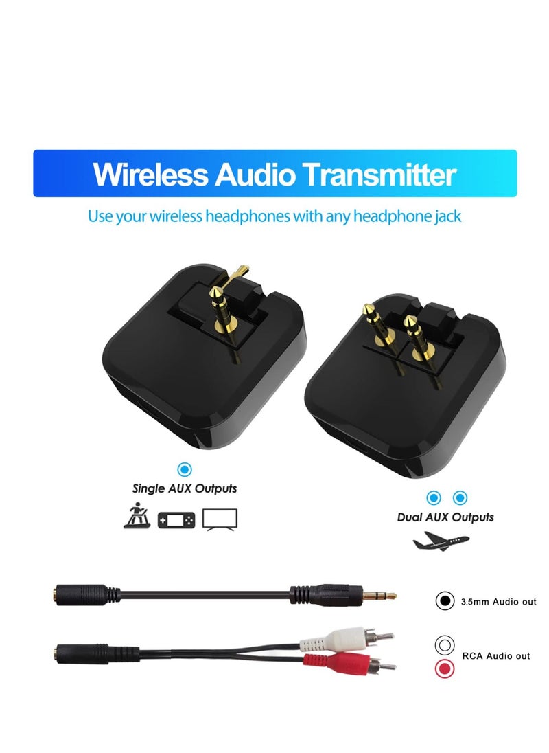 Y&D - Bluetooth 5.0 Transmitter, Wireless Audio Adapter with APTX Low Latency, Stereo Sound Flight Dongle for TV to Headphone 3.5mm or RCA Jack - Image 1