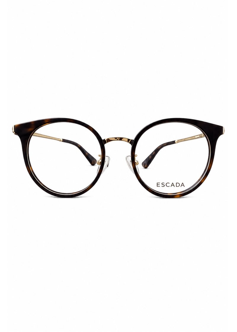 ESCADA VESA45F Women's Round Optical Eyeglass Frame, Designer Prescription Glasses, Premium Acetate Full Rim Eyewear with Metal Temples, Lightweight Luxury Frame, 51-19-145 - Image 1