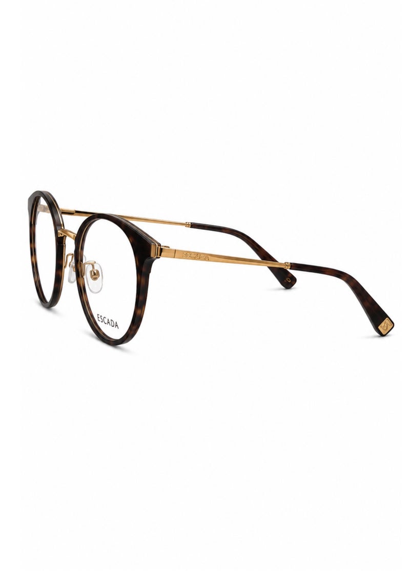 ESCADA VESA45F Women's Round Optical Eyeglass Frame, Designer Prescription Glasses, Premium Acetate Full Rim Eyewear with Metal Temples, Lightweight Luxury Frame, 51-19-145 - Image 2