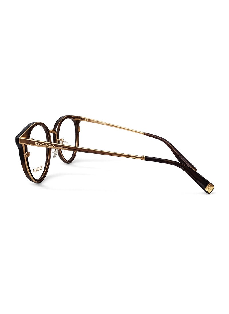 ESCADA VESA45F Women's Round Optical Eyeglass Frame, Designer Prescription Glasses, Premium Acetate Full Rim Eyewear with Metal Temples, Lightweight Luxury Frame, 51-19-145 - Image 3