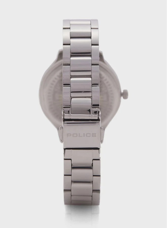 POLICE Women Tropea Women's White Mother-of-Pearl Dial Silver Stainless Steel Strap Analog Watch 34mm - Image 3