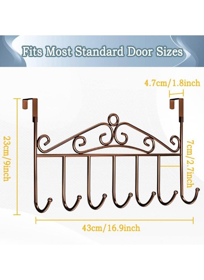 Generic Clothes Hangers Over Door - Non Slip Metal Clothes Hangers, Heavy Duty Coat and Clothes Hangers, Metal Laundry Hangers for Adults - Clothes Hanger Door Hanger - Bathroom and Bedroom Door Hanger - Door Hanger - Over Door Metal Hanger with 7 Hooks Organizer for Towels, Clothes, Keys, Robes, Hats - Metal Hangers Over Door with 7 Hooks, Suitable for Towels, Coats, Clothes, Hats, Bedroom, Bathroom - Door Coat Hangers Over Door Towel Rack for Hats, Coats, Jackets, Bags, Scarves, Belt, Umbrellas  - Image 2