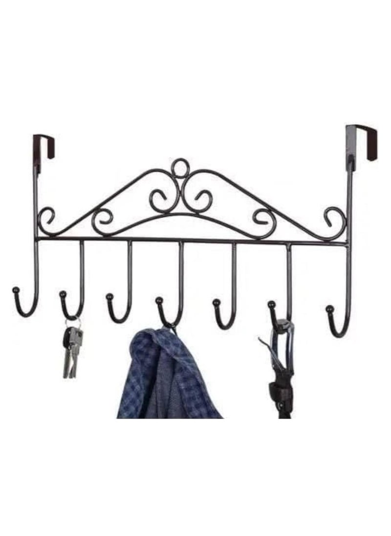 Generic Clothes Hangers Over Door - Non Slip Metal Clothes Hangers, Heavy Duty Coat and Clothes Hangers, Metal Laundry Hangers for Adults - Clothes Hanger Door Hanger - Bathroom and Bedroom Door Hanger - Door Hanger - Over Door Metal Hanger with 7 Hooks Organizer for Towels, Clothes, Keys, Robes, Hats - Metal Hangers Over Door with 7 Hooks, Suitable for Towels, Coats, Clothes, Hats, Bedroom, Bathroom - Door Coat Hangers Over Door Towel Rack for Hats, Coats, Jackets, Bags, Scarves, Belt, Umbrellas  - Image 1