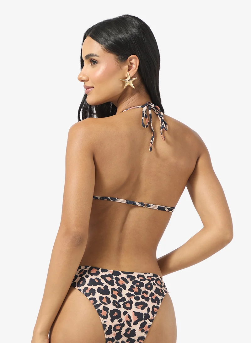 Ginger 3Pc Leopard Print Bikini &amp; Pant Coord Set