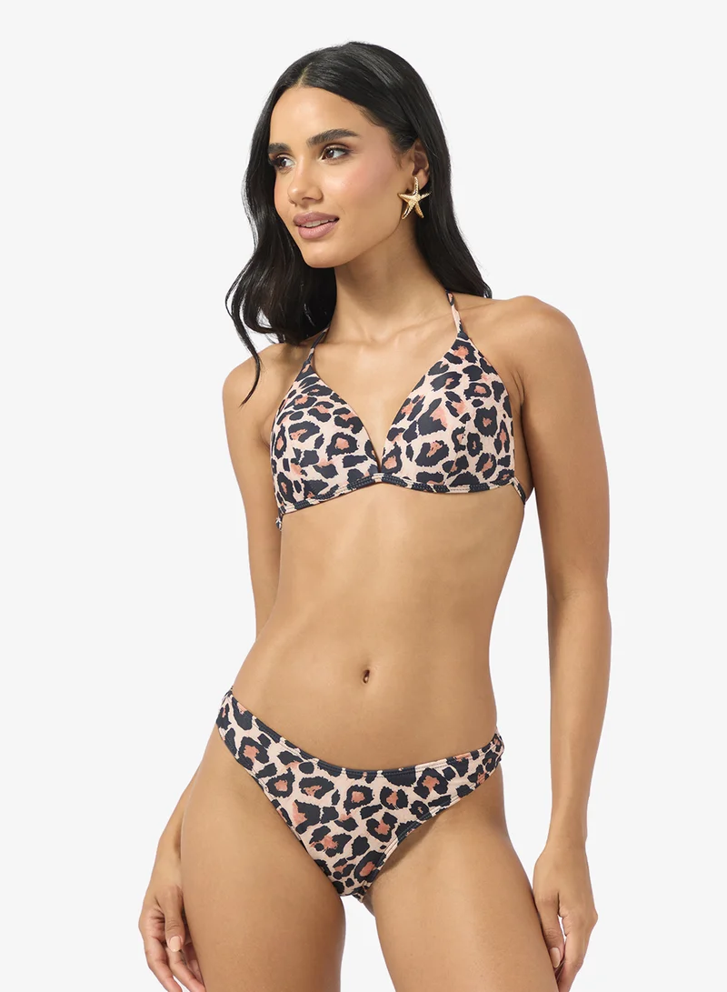 Ginger 3Pc Leopard Print Bikini &amp; Pant Coord Set
