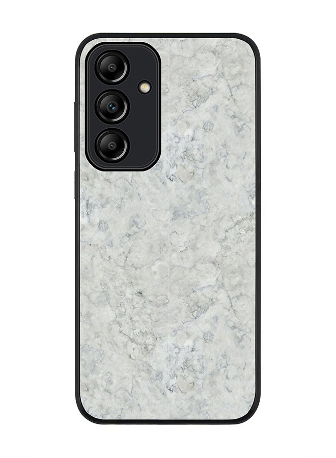 Stylizedd Rugged Black Edge Case for Samsung Galaxy A55, Slim fit Soft Case Flexible Rubber Edges Anti Drop TPU Gel Thin Cover -  Marble Texture White  - Image 1