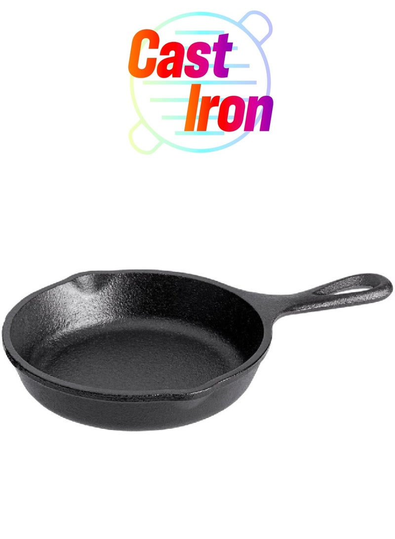 Lodge Pre-Seasoned Even Heat Distribution Mini Cast Iron Skillet Black 12.7 cm L5MS  - Image 1