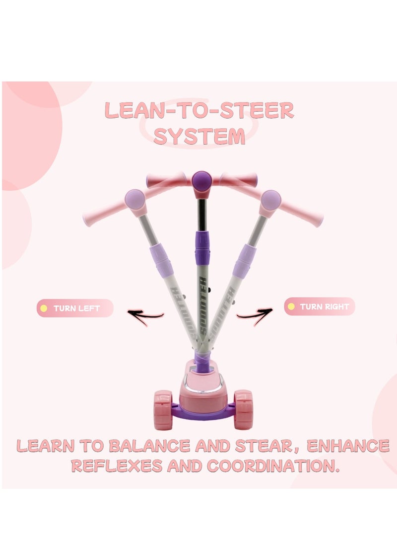 إيزي فيتشور سكوتر ركل للأطفال من إيزي فيوتشر: تصميم قابل للطي، مقبض قابل لضبط الارتفاع، عجلات LED، فرامل خلفية وموسيقى للأعمار من 3 إلى 8 سنوات - Image 4