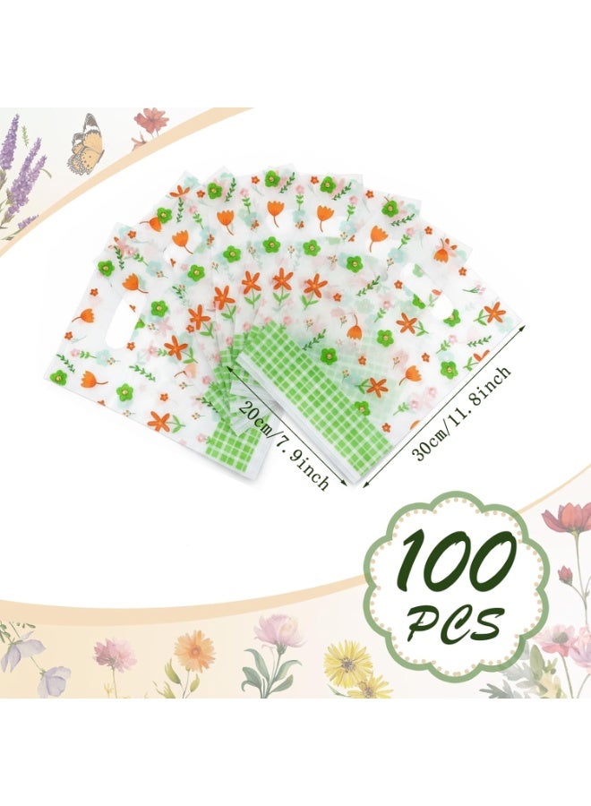 Sunspire 100 Small Floral Gift Wrap Bags, 7.9" x 11.8" Small Gift Wrap Tote Bags - Image 3