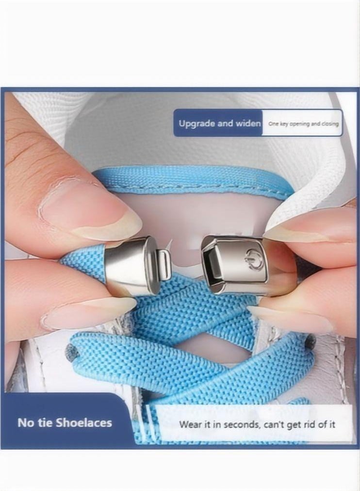 Sports Shoelaces Cycling Shoelaces Press Lock Shoelaces Without Ties Elastic Laces Dark Grey - Image 2