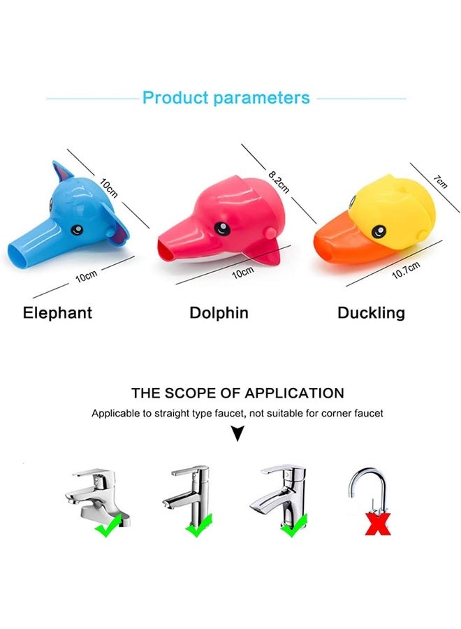 EVSOFMLF Faucet Extender for Kids, 3Pcs Faucet Cover Cartoon Faucet Extender Sink Hand Extender Washing for Children, Toddler, Baby Fun and Safe - Image 2