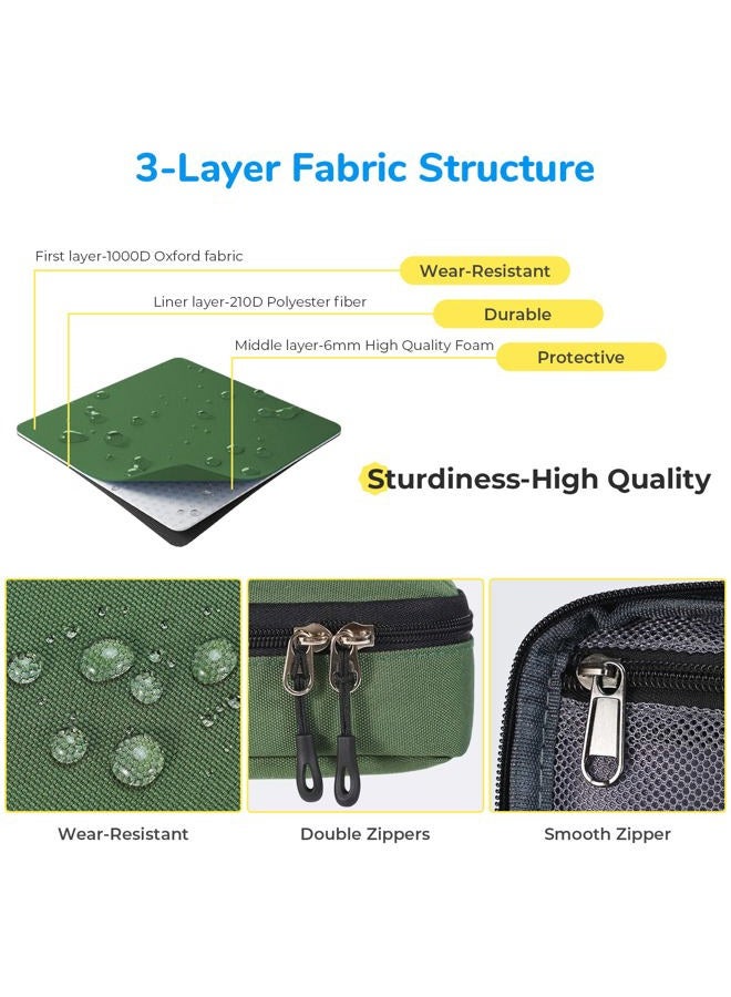 ECHSRT Pencil Case for Men Women, Large Pen Bag for Adults, Portable Pencil Pouch Aesthetic with Handle, Zipper Cases for Office Organizer Green Pencil Cases - Image 5