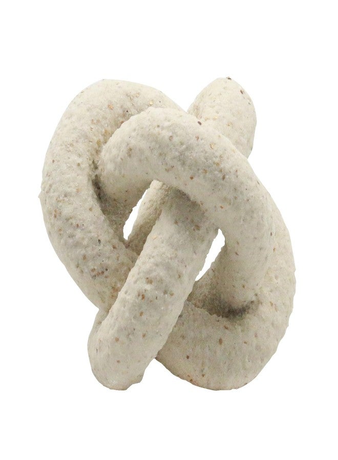 Lukitas 3-Link Resin Knot Ornament, Chain Link Decor, Geometric Knot Statue with Sandstone Finish, Coffee Table Decortive for Home Modern Shelf Decortion, Beige L4.5'' - Image 1
