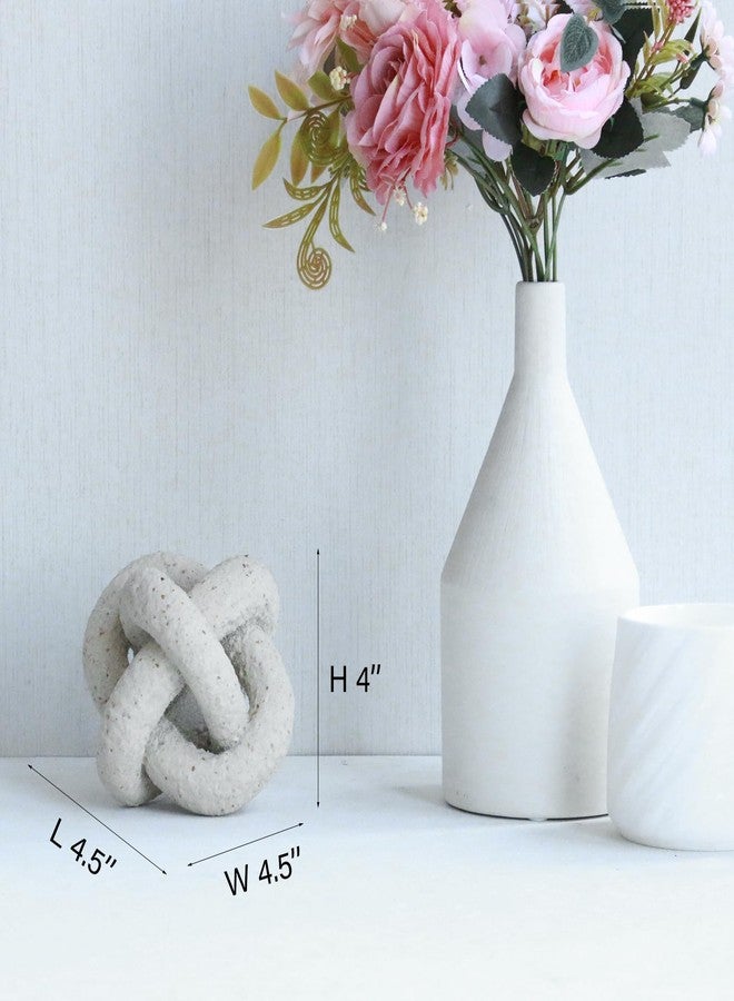 Lukitas 3-Link Resin Knot Ornament, Chain Link Decor, Geometric Knot Statue with Sandstone Finish, Coffee Table Decortive for Home Modern Shelf Decortion, Beige L4.5'' - Image 2