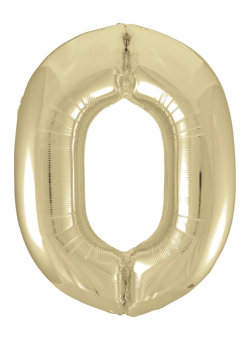 Unique 34" Gold Foil Number 0 Balloon - Image 1