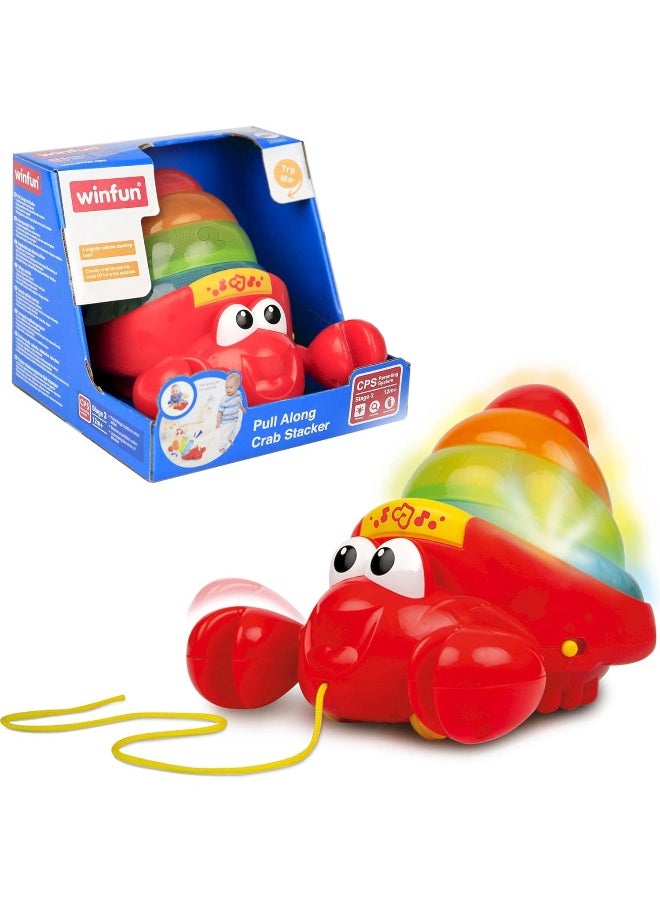 WinFun - WinFun Pull Along Crab Stacker Toy (15 cm) - Image 1
