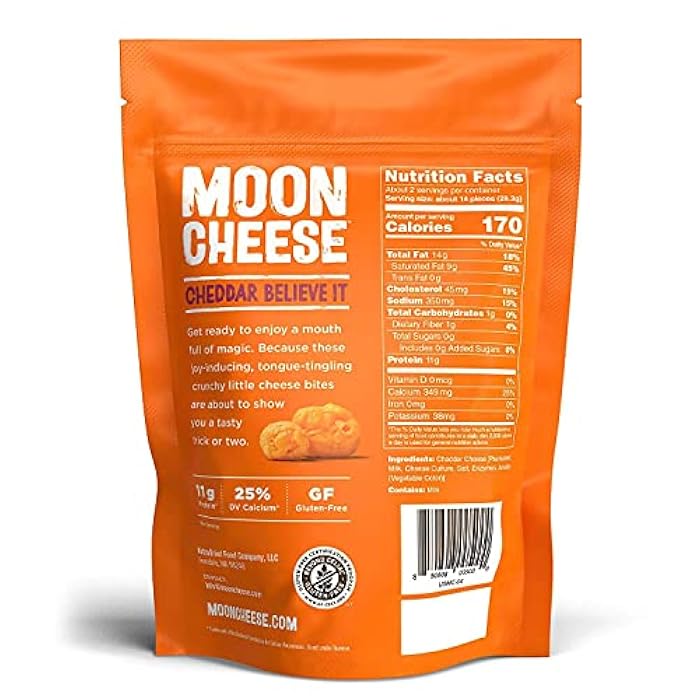 Moon Cheese Cheddar Believe It, 2 Ounce, 3-Pack, Crunchy, Protein-Rich Cheese Snack, Keto Friendly, 100% Real Cheese - Image 2
