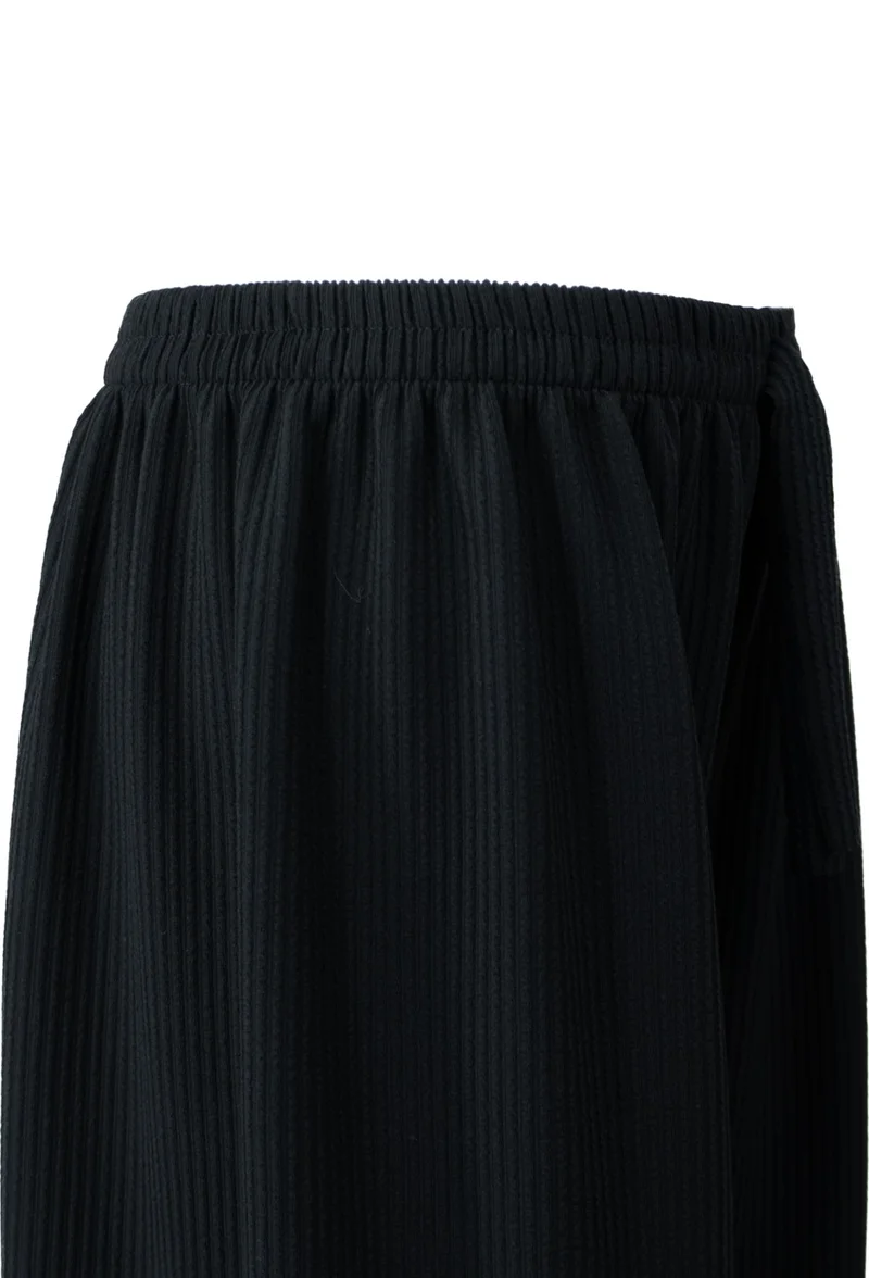 اوبلاند Women's Winter Pants Thick Corrugated Fabric Elastic Waist Corrugated Lycra Wide Leg Jumbo