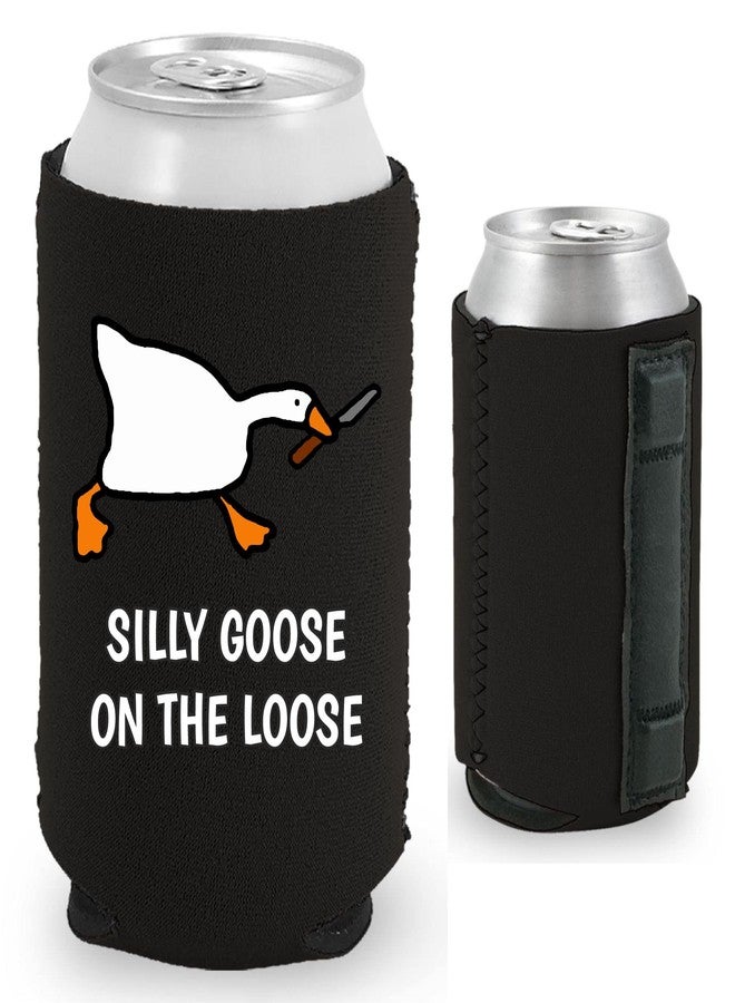 Coolie Junction Silly Goose On The Loose Magnetic Can Coolie (Black 2 Pack) - Image 1
