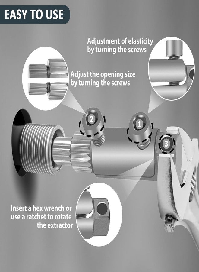 PILISPARK New Pipe Extractor Tool Pipe Extractor Set Pipe Remover Kit Broken Pipe Thread Remover Fits 1/2 inch to 1 inch Pipe Capacity Great Diy Gift for Men (Grey) - Image 5