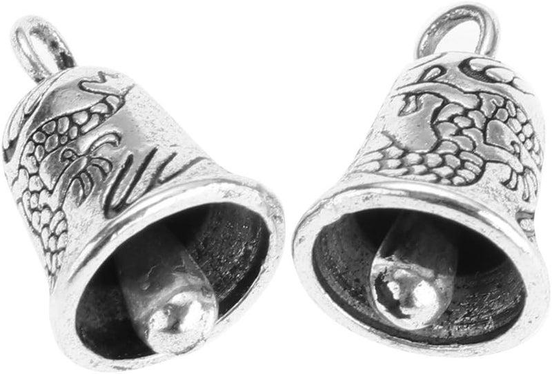 klarako 10Pcs Tibetan Silver Christmas Bell Charms Pendants for Jewelry Making, Creating - Image 2