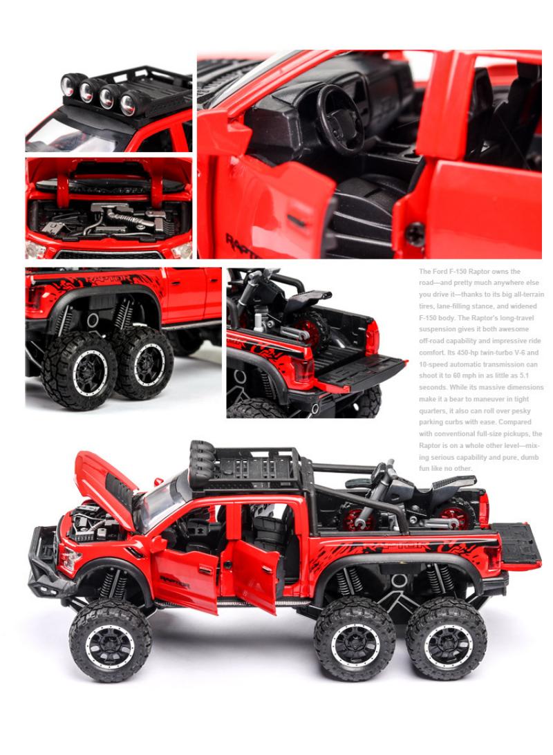 general 1: 28 Raptor F150 Children's Toy Alloy Off-Road Vehicle Model Ornament Best Gift - Image 2