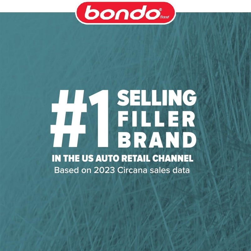 Bondo 3M Bondo Short Strand Fiberglass Reinforced Filler 1.37 LB (621 g) with Bondo Cream Hardener 0.5 oz (14g)  Repair Holes Up To 0.5 IN  Waterproof (SS-PT-ES) - Image 3