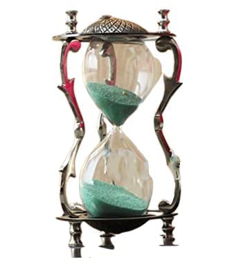 WinMart Nautical_Brass Antique Sand Clock Brass Glass Sand Hour Glass Timer Nautical Maritime Antique Sand Clock Green - Image 5