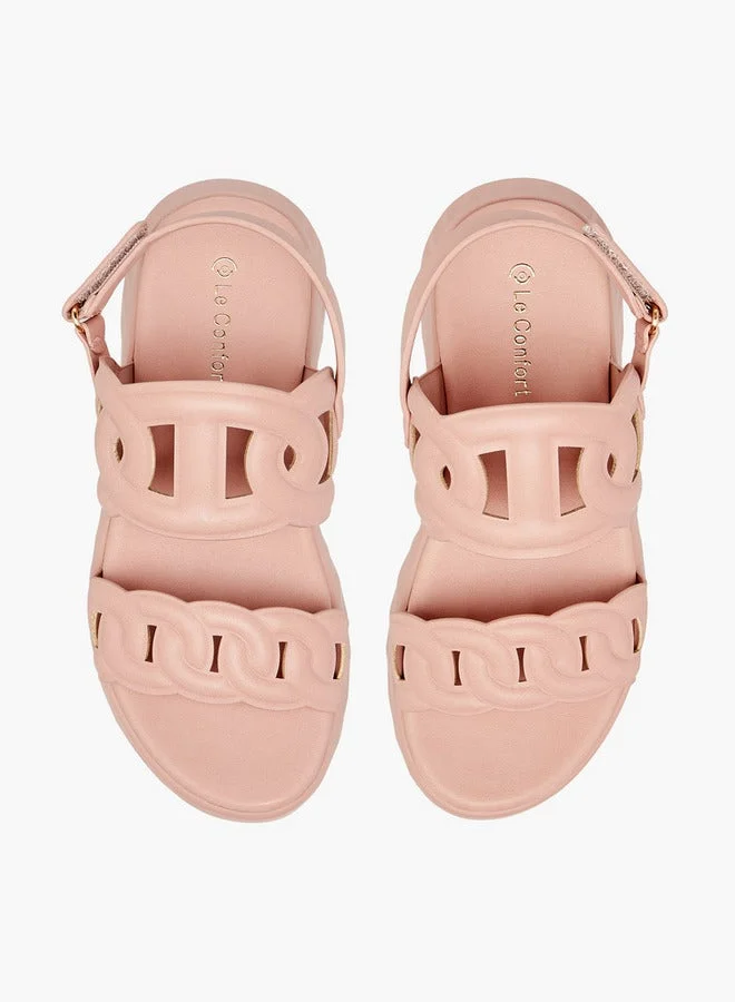 Le Confort Cut-Out Sandals with Hook and Loop Closure