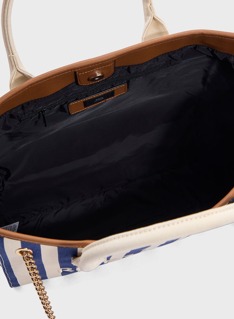 Striped Canvas Shopper
