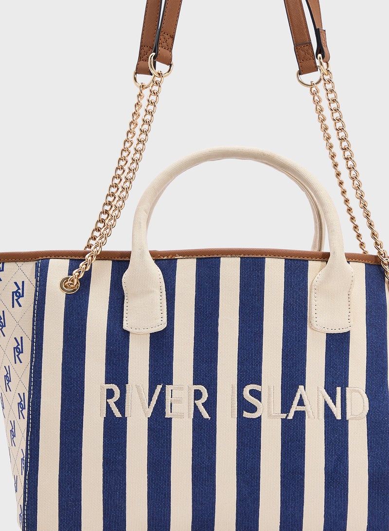 Striped Canvas Shopper