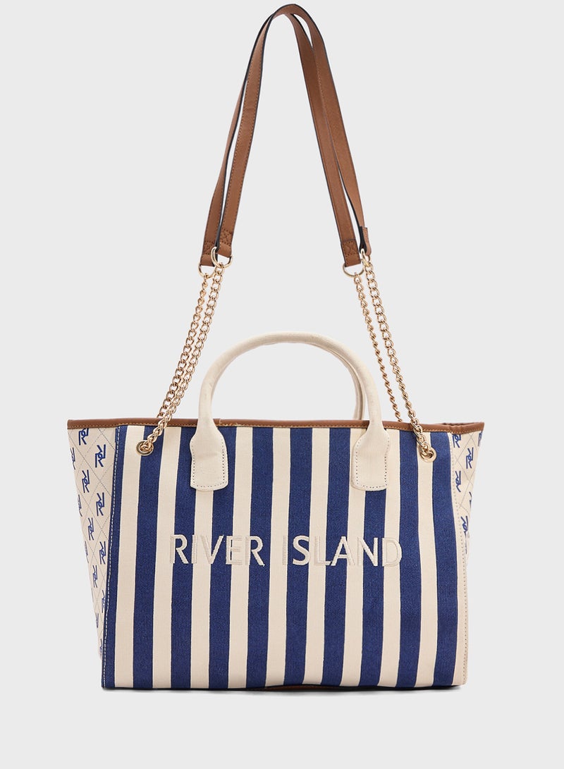 Striped Canvas Shopper