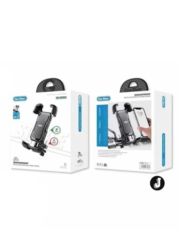 JAJEEK "GD-HD694 Shockproof Bicycle and Motorcycle Phone Holder with Corner Guard" - Image 2