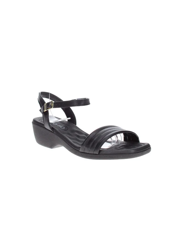 بيرا ريو Beira Rio Ladies Low Heel Sandals Black | Made In Brazil