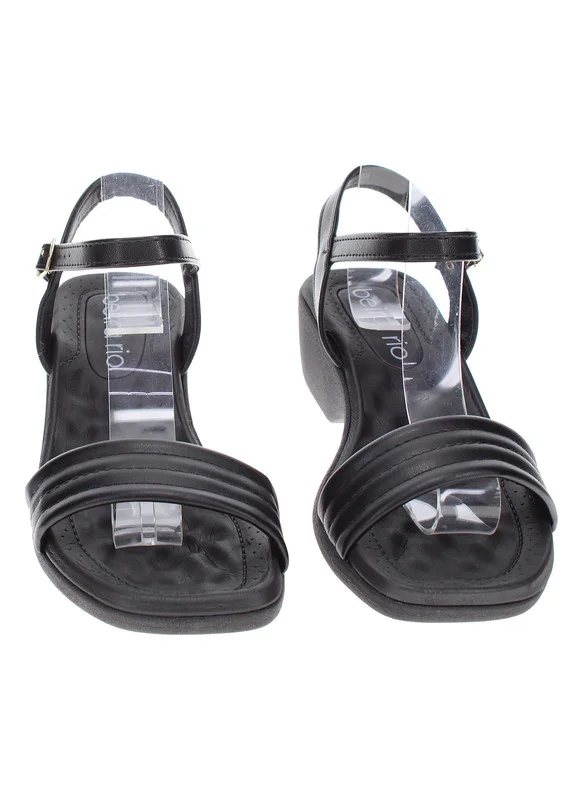 Beira Rio  Beira Rio Ladies Low Heel Sandals Black | Made In Brazil for Women | Best Price UAE