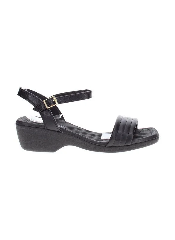 بيرا ريو Beira Rio Ladies Low Heel Sandals Black | Made In Brazil