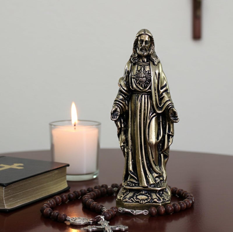 eSplanade Brass Holy Jesus Christ Statue Spiritual Idols - 5.75 inches | Religious Statues | Holy Statue of Christians - Image 1