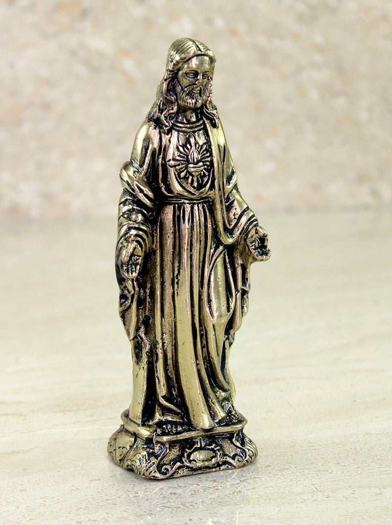 eSplanade Brass Holy Jesus Christ Statue Spiritual Idols - 5.75 inches | Religious Statues | Holy Statue of Christians - Image 5