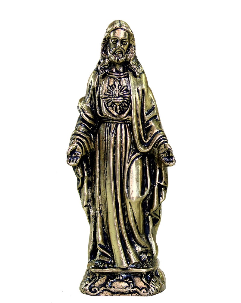 eSplanade Brass Holy Jesus Christ Statue Spiritual Idols - 5.75 inches | Religious Statues | Holy Statue of Christians - Image 3
