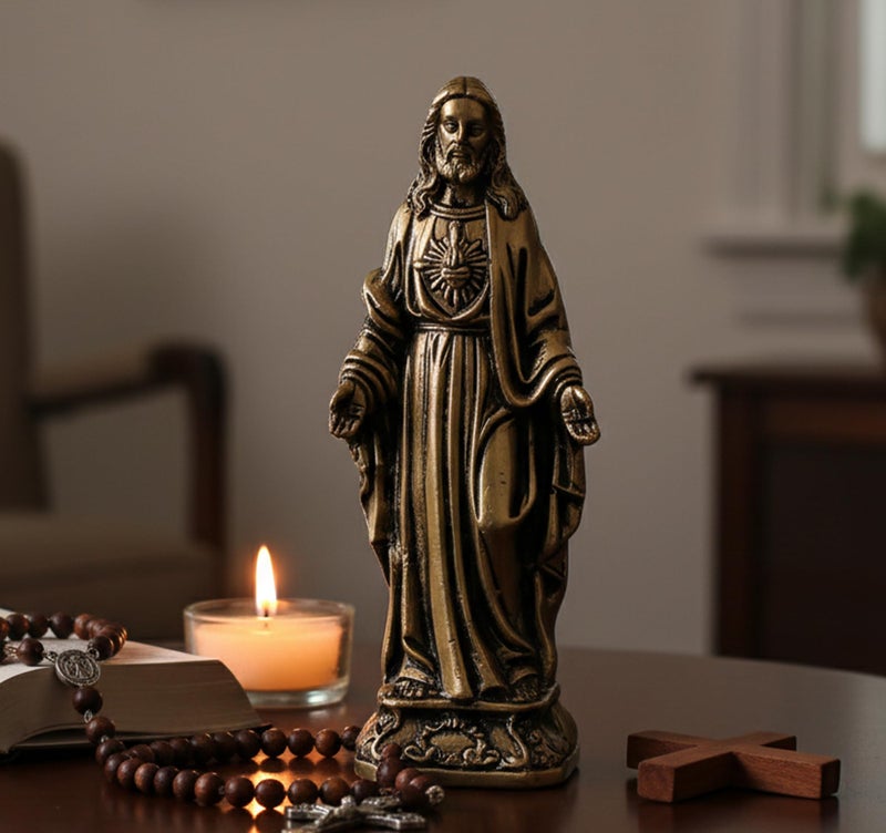 eSplanade Brass Holy Jesus Christ Statue Spiritual Idols - 5.75 inches | Religious Statues | Holy Statue of Christians - Image 2