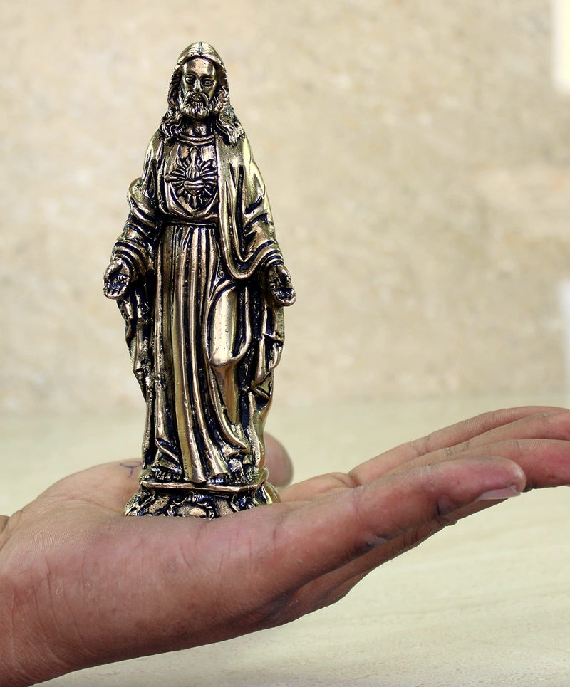 eSplanade Brass Holy Jesus Christ Statue Spiritual Idols - 5.75 inches | Religious Statues | Holy Statue of Christians - Image 4