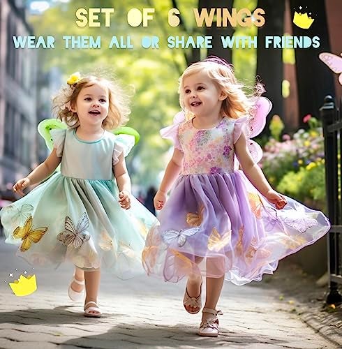 LOLASATURDAYS- fairy wings, toddler butterfly wings, fairy wings kids, fairy costume, alas, tinkerbell wings, fairy wings pack, small fairy wings - Set of 6 (12" x 10") - Image 3