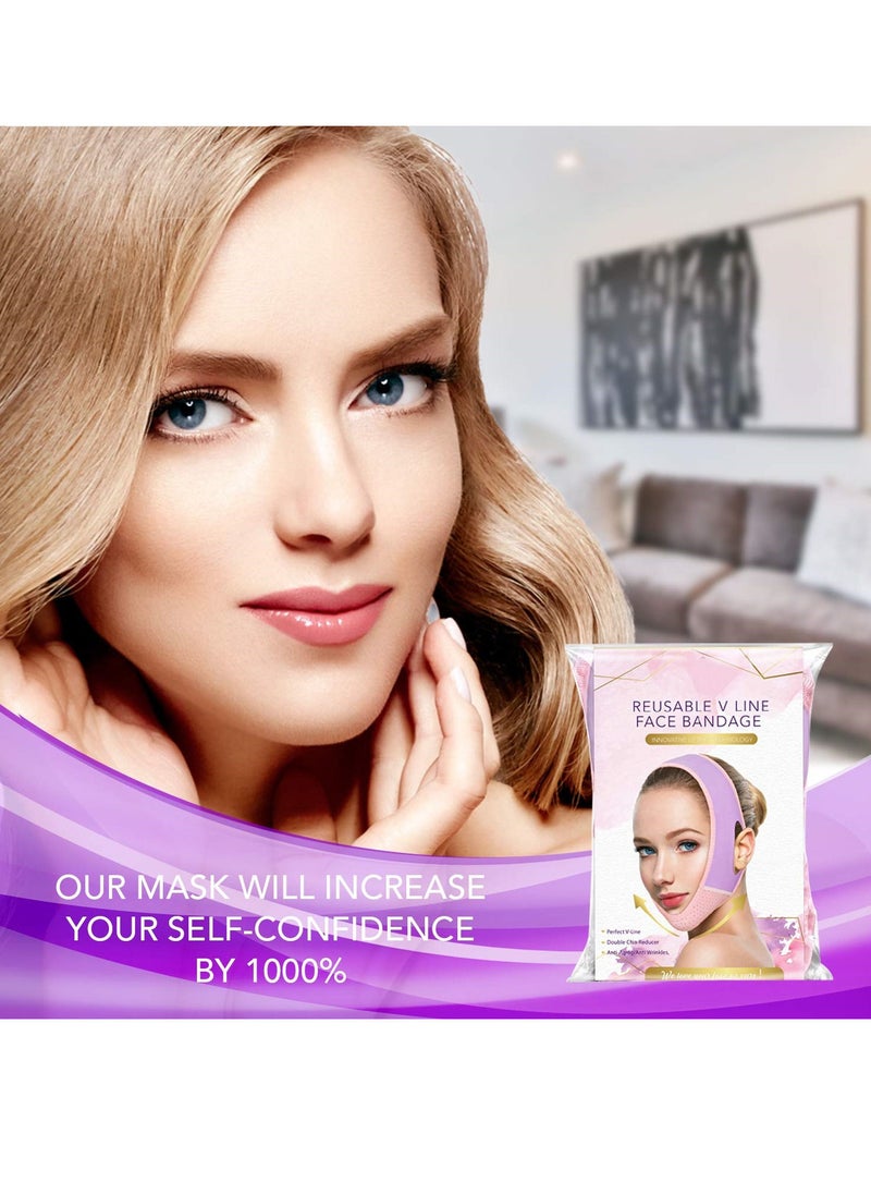 Sharpdo - Reusable V Line Lifting Mask, Double Chin Reducer,Chin Strap,Face Belt,Lift And Tighten The Face To Prevent Sagging, Create A V Shaped Face Full Of Vitality - Image 1